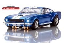 AFX Mega G+ Shelby GT350 '66 Mustang Blue w/White Stripes 1/64th Slot Car #22149 picture