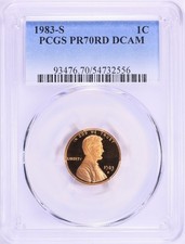 1983 S Lincoln Cent PCGS PR70 DCAM RED RARE  picture