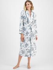 Charter Club Women's Long Floral-Print Flannel Robe picture