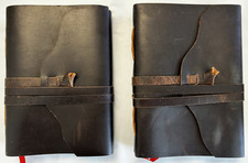 2-Pack Dark Tan Vintage Handmade Genuine Leather Notebook Journal 110 Pages NEW picture