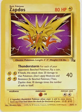 Pokémon TCG - Zapdos - 30/62 - Rare Unlimited - Fossil Unlimited [Moderate Play] picture