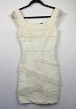 BCBGMAXAZRIA Briana Pleated Ruffle Cocktail  Bridal Dress Size 4 picture