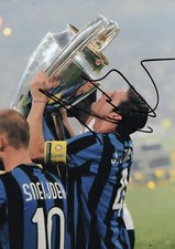Javier Zanetti Inter Milan Champions League Winners Hand Signed 12X8” Photo picture