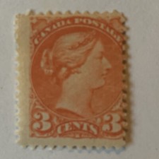 1870's MH OG 1C CANADA 3C STAMP QUEEN VICTORIA picture