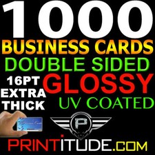 1000 FULL COLOR BUSINESS CARDS W/ CUSTOM ARTWORK DOUBLE SIDED 16pt GLOSS picture