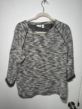 Chico’s Gray Knit Women's Sweater Size 2 picture