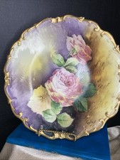 11.75” Limoges France LRL Hand Painted Signed Porcelain Plate picture