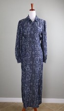 CHICO'S NWT $159 Tencel Indigo Ikat Paisley Maxi Shirt Dress Size 0 US 4 picture