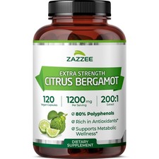 Zazzee Extra Strength Citrus Bergamot 200:1 Extract 1200 mg, 80% Polyphenols picture