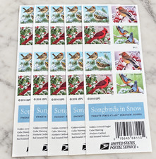 Genuine USPS Forever Stamps – Songbirds – 5 Sheets of 20 – 100 Stamps picture