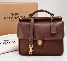 Vintage Coach Willis 9927 Mahogany Glove-tanned Leather Brass Hardware USA Made  picture