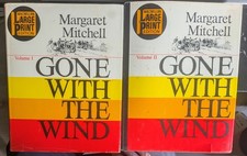 Gone With The Wind, Mitchell 1964 Large Print Edition Volume I & II HC DJ VG picture