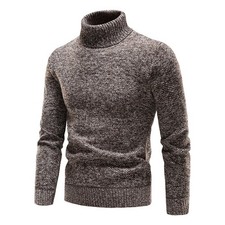 New Men’s Winter Slim Fit Turtleneck Knitted Sweater Thick Warm Casual Pullover picture