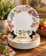 Corelle Chutney 7” Salad Dessert Plates Set of 9 Fruit Floral USA Dinnerware picture