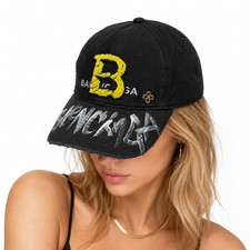 Balenciaga New Black Graffiti Baseball Cap, One Size Adjustable, Unisex picture