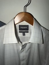 Bonobos Men’s Dress Shirt 15.5/35 Tailored Slim Fit Jet Setter White Blue Stripe picture