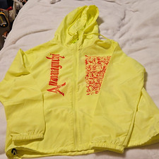 Anamanaguchi Yellow Hooded Zip Windbreaker Jacket S 32in Chest Band Logo picture