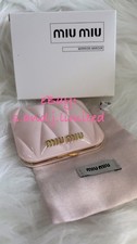 AUTHENTIC MIU MIU Baby Pink Compact Dual Sided Mirror With Pouch NIB picture