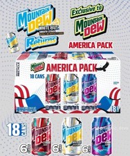MOUNTAIN DEW- AMERICA PACK -18- 12OZ CANS - VARIETY PACK [LIMITED EDITION] picture