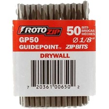 RotoZip GP50 1/8-Inch Drywall Guidepoint Cutting Bits (50-Pack), Cutting Drywall picture
