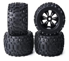 170MM Pre-Glued Huge 17mm Hex 3.8“ RC Monster Truck Wheels Tires 1/8 RC Traxxas picture