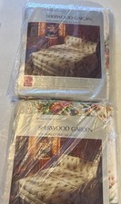 Vintage Sears Sherwood Garden Full Sheet Set Fitted & Flat, Percale Floral NEW picture