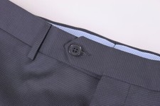 Zanella NWT Pn12 Flat Front Dress Pant In Dark Gray Birdseye Wool Size 36 picture