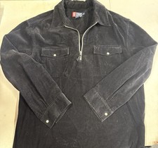Vintage Chaps Ralph Lauren Men’s Black Corduroy  Pull Over. Size Large picture