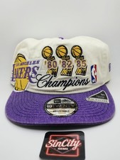 New Era LA Lakers Champions '80 '82 '85 Vintage Retro 19TWENTY Snapback Hat Cap  picture