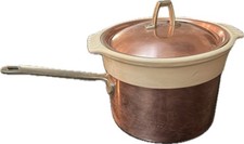 Paul Revere Ware Double Boiler Copper Stainless Pot 1.5 QT With Ceramic Insert picture