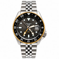 New Seiko 5 Five Sports SKX GMT Automatic Charcoal Gray Dial Men's Watch SSK021 picture
