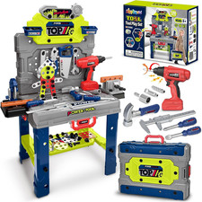 Kids Tool Bench with Realistic Electric Drill, 132 PCS Toddler Tool Set picture
