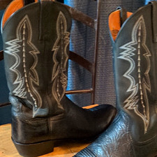 Lucchese 2000 Mens Black Leather Boots US 11B (Narrow)Style 57752 picture