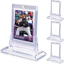 4Pcs Magnetic Card Holders For Trading Card 35Pt Hard Baseball Protector W Stand picture