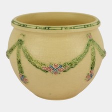 Roseville La Rose Ivory 1924 Art Pottery Jardiniere Planter For Pedestal 604-8 picture