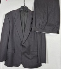 VTG Baumler Suit Mens 46L Charcoal 2 Button 100% wool Vitale Barberis Canonico  picture