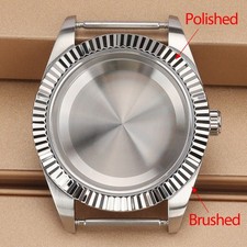 FEIYASHI Steel Bevel Edge Aviator Watch Case 36/39mm For Seiko NH35 Miyota 8215 picture