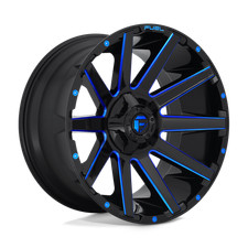 20x10 Fuel D644 CONTRA GLOSS BLACK BLUE TINTED Wheel 5x4.5/5x5 (-18mm) picture