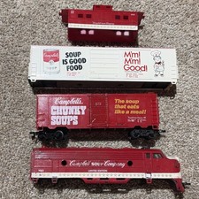 4 Vintage Life Like HO Scale Campbell's Soups Train Cars picture