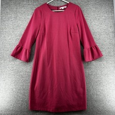 Boden Lavinia Ponte Knit Dress Women Size 8R Red Casual Zip Back picture