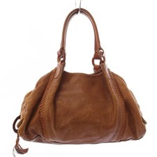 Genten Shoulder Bag Handbag Braided Leather Brown AN Used 63e1cec0598b0047e938df picture