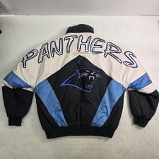 Vintage 90s NFL Carolina Panthers Pro Player Puffer Jacket Mens M Embroidered VG picture