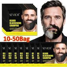 50X SEVICH Men Beard Hair Color Fast Dye Black Mustache Beard Darkening Shampoo picture