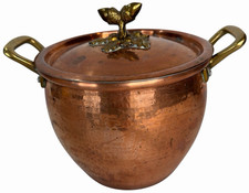 Ruffoni Historia 4.75 Qt Hammered Copper Stockpot Tin Lining Italy picture