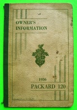 Original 1936 PACKARD 120 OWNER MANUAL Coupes CONVERTIBLES Commercial Chassis picture