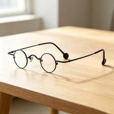 Retro Black Small Round Glasses Stainless Frame Men Classic Eyewear US Shipping picture