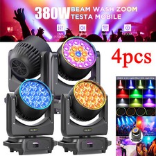 4PCS 19x20W Moving Head Stage Light LED Zoom Beam RGBW Wash Lighting Party picture