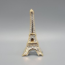 Vintage Limoges France Peint Main Eiffel Tower Porcelain Figurine Gold 3