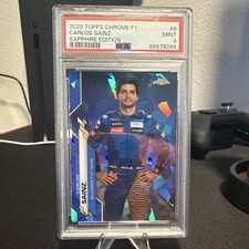 Topps 2020 Chrome Formula 1 Carlos Sainz Sapphire #8 PSA 9 Portrait McLaren picture
