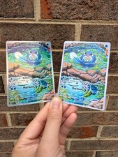 Poliwag and Wooper Fan Art Trading Card Handmade Custom Collectible Card picture